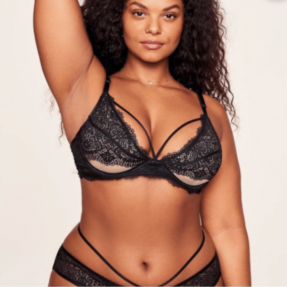 Adore Me black / nude  plunge Jenni Unlined Plus 40H